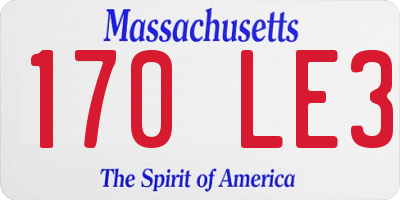 MA license plate 170LE3