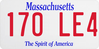 MA license plate 170LE4