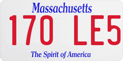 MA license plate 170LE5
