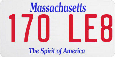 MA license plate 170LE8