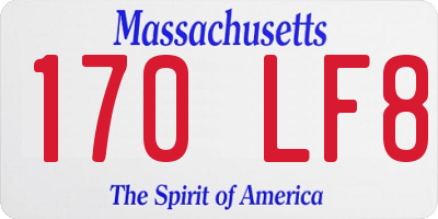 MA license plate 170LF8