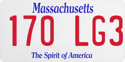 MA license plate 170LG3