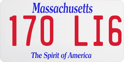 MA license plate 170LI6