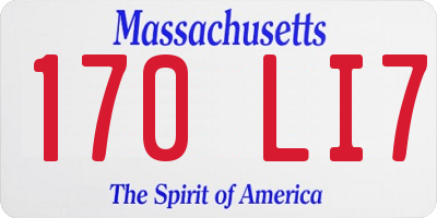 MA license plate 170LI7