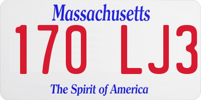 MA license plate 170LJ3