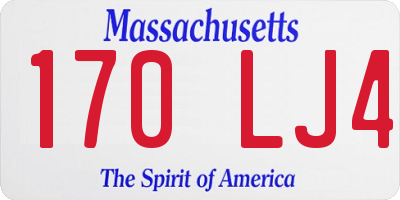 MA license plate 170LJ4