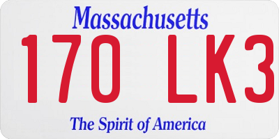 MA license plate 170LK3