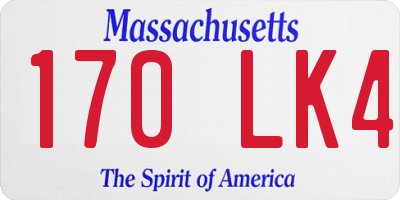 MA license plate 170LK4