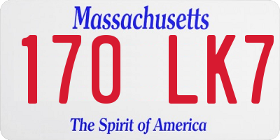 MA license plate 170LK7