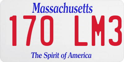 MA license plate 170LM3