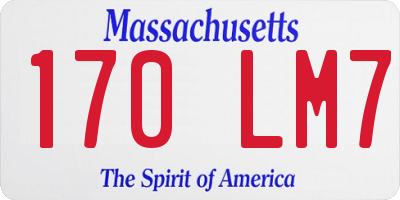 MA license plate 170LM7