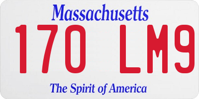 MA license plate 170LM9
