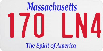 MA license plate 170LN4
