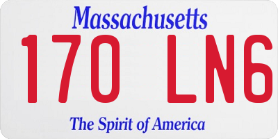MA license plate 170LN6