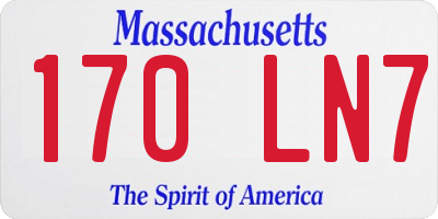MA license plate 170LN7