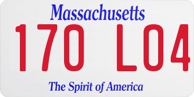 MA license plate 170LO4