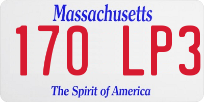 MA license plate 170LP3
