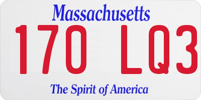 MA license plate 170LQ3
