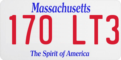 MA license plate 170LT3