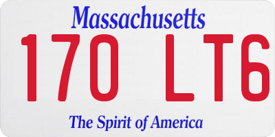 MA license plate 170LT6