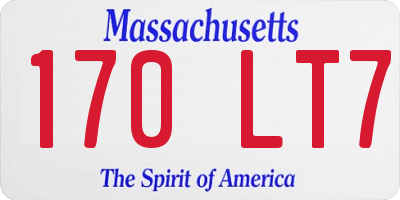 MA license plate 170LT7
