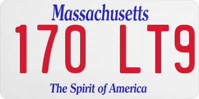 MA license plate 170LT9