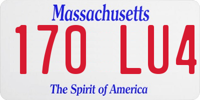 MA license plate 170LU4