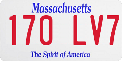 MA license plate 170LV7