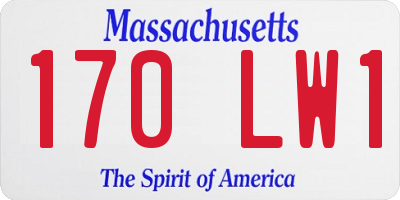MA license plate 170LW1