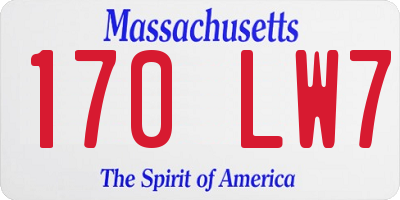 MA license plate 170LW7