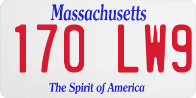 MA license plate 170LW9