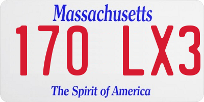 MA license plate 170LX3