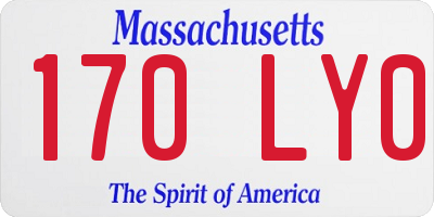 MA license plate 170LY0