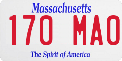 MA license plate 170MA0