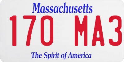 MA license plate 170MA3