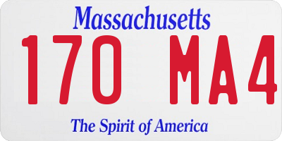 MA license plate 170MA4
