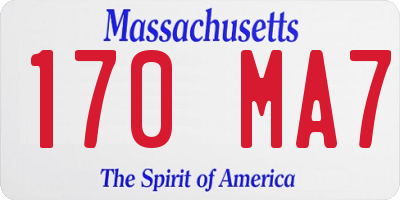 MA license plate 170MA7
