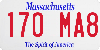 MA license plate 170MA8