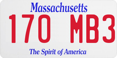 MA license plate 170MB3