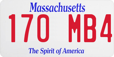 MA license plate 170MB4