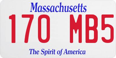 MA license plate 170MB5