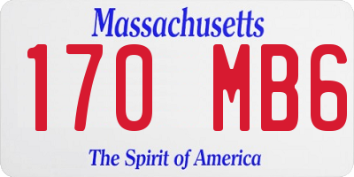 MA license plate 170MB6
