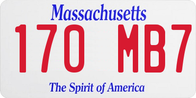 MA license plate 170MB7