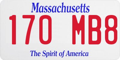 MA license plate 170MB8