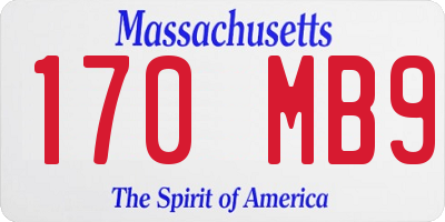 MA license plate 170MB9