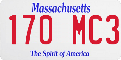 MA license plate 170MC3