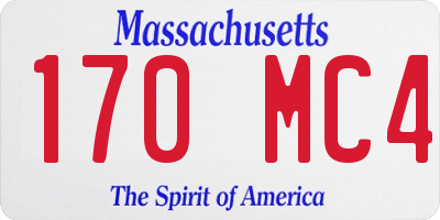 MA license plate 170MC4