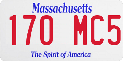 MA license plate 170MC5