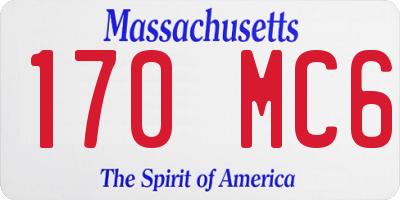 MA license plate 170MC6