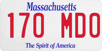 MA license plate 170MD0